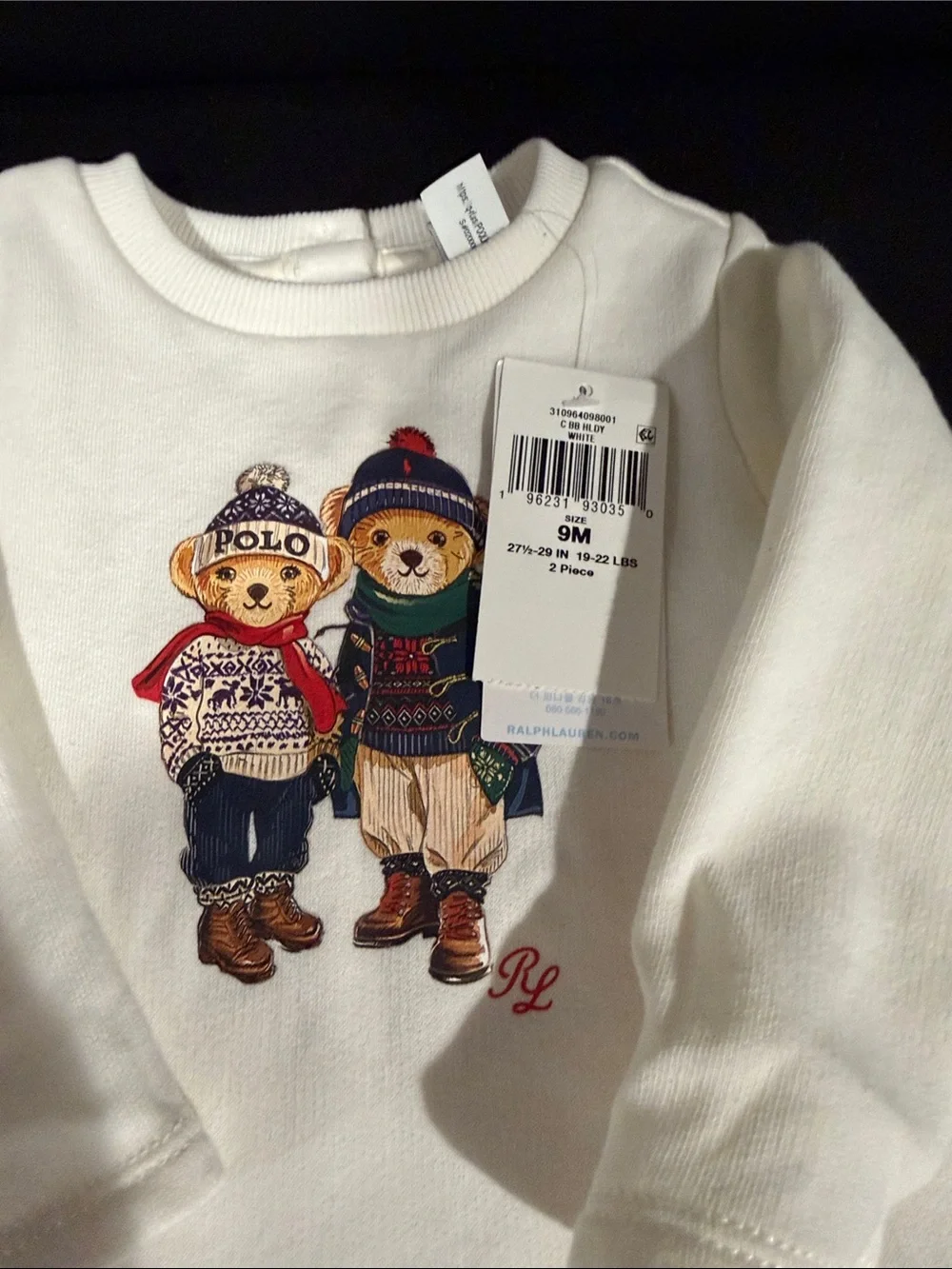 Ralph Lauren Cream Knit Dress with Polo Bear Patch